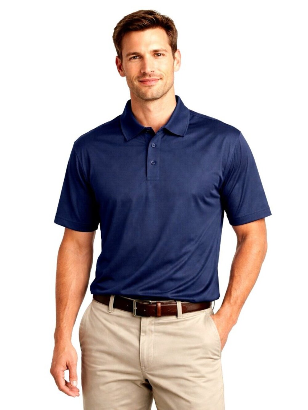 Syntrel Mens Performance Mesh Polo Top Shirt Dark Blue Navy Size 5X